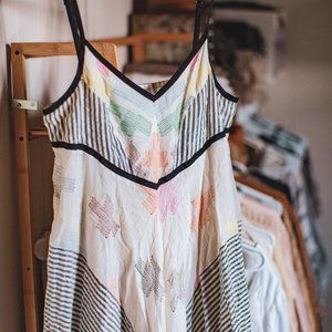 Free People Long Maxi Handkerchief Embroidered Dress